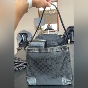 Gucci Black Monogram Shoulder Bag